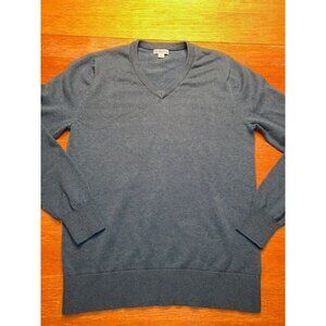 Merona Mens V-Neck Sweater Size Small Blue Cotton Blend
